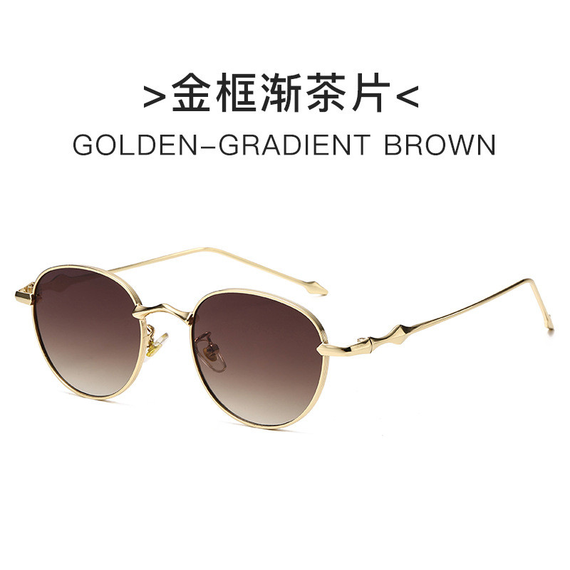 โลโช 2025 โลหะใหม่รอบแฟชั่นขั้นสูงแต่งหน้าดาวตกแต่งแว่นกันแดด, การออกแบบที่ไม่ซ้ํากัน, เสน่ห์ไม่มีที่สิ้นสุด, ด้านหน้าแนวโน้ม, แสงแดดฤด - รูปที่ 2