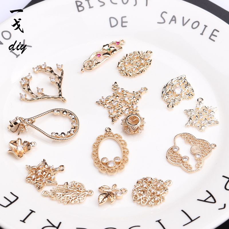 อุปกรณ์ประดับผมและคอนซีลเลอร์ Gold Clad สำหรับ DIY: พู่เพทาย, ตัวจี้, และวัสดุทำหูกระดูก