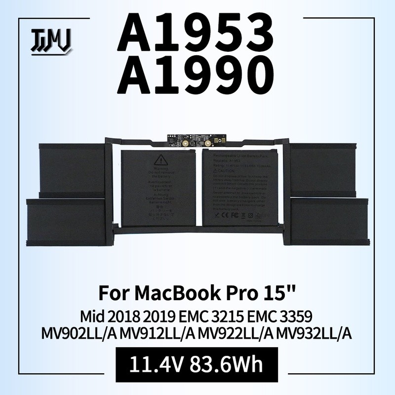 A1953 A1990 Battery Replacement for MacBook Pro 15" Mid 2018 2019 EMC 3215 EMC 3359 Touch Bar MV902L