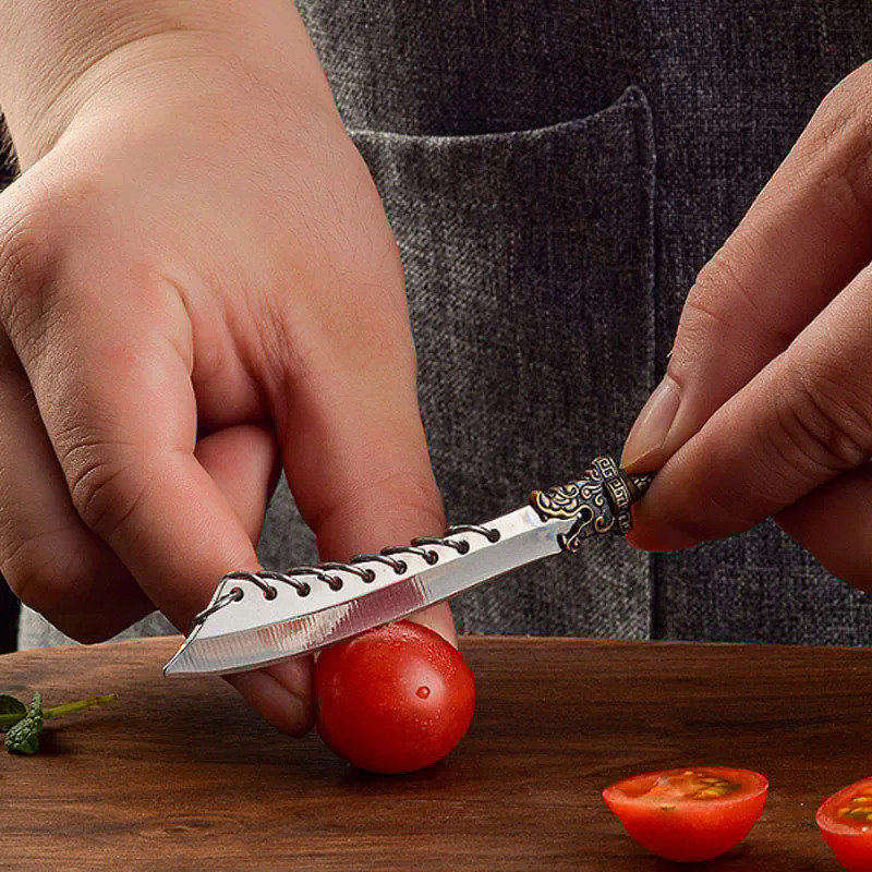 NEW Mini Stainless Steel EDC Knife Portable Outdoor Camping Unboxing Keychain Knife with Leather Cas