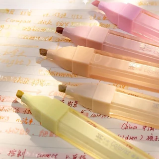 3 ชิ้น/กล่อง Kawaii Glitter Highlighters น่ารัก Bling เงาปากกาเรืองแสง DIY Art Markers Spot Liner สีพาสเทล Highlighter ภาพวาดสํานักงาน