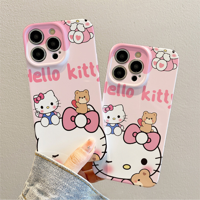 เคสโทรศัพท์มือถือแบบแข็ง กันกระแทก ลายการ์ตูนเฮลโลคิตตี้น่ารัก สร้างสรรค์ สําหรับ iPhone 15 14 13 12 11 Pro Max se X XR XS Max 7 8 6 6s Plus