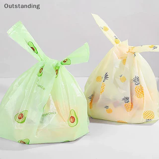 Outstanding ใหม่ ถุงพลาสติกใส่ผลไม้น่ารัก พร้อมหูหิ้ว สําหรับใส่อาหาร ซูเปอร์มาร์เก็ต ร้านขายของชํา 50 ชิ้น