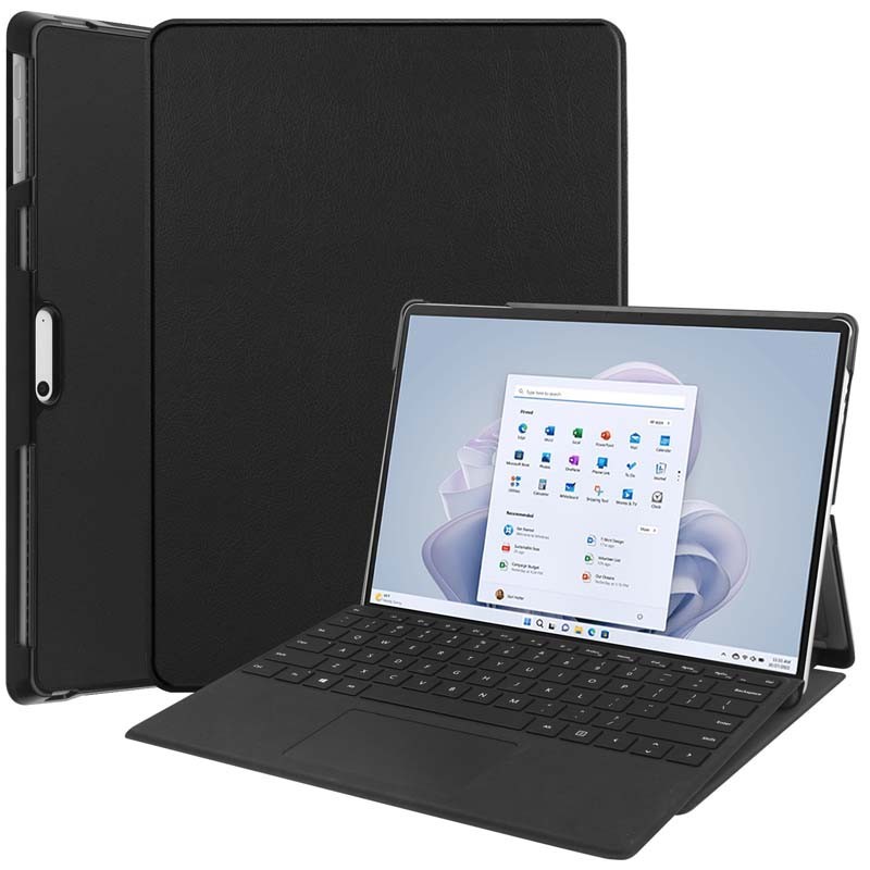 เคสแท็บเล็ตหนัง PU แบบฝาพับ พร้อมช่องใส่บัตร และขาตั้ง สําหรับ Microsoft Surface Pro 10 9 case SurfacePro10 Pro10 Pro9 cover