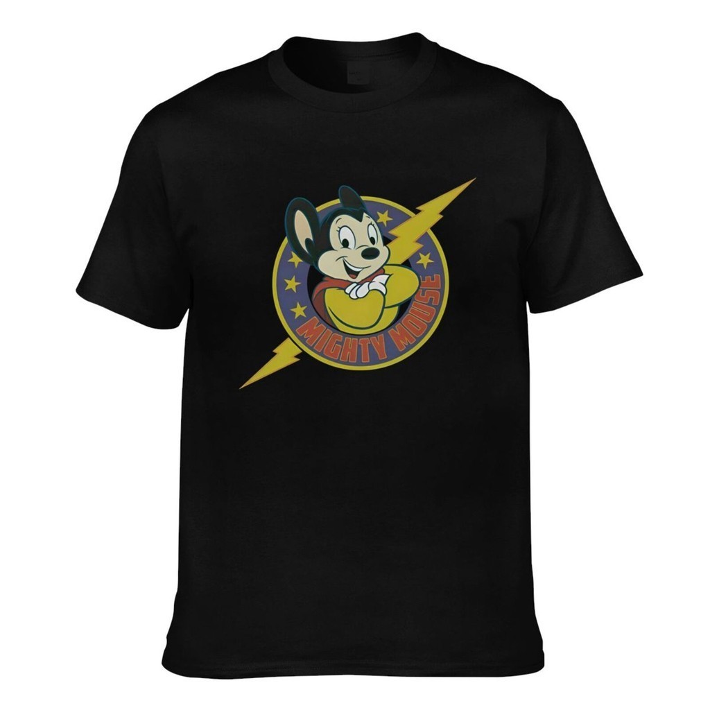 เสื้อยืดแฟชั่น Mighty Mouse Mighty Hero ตลกผู้ชายสวมใส่ทุกวัน