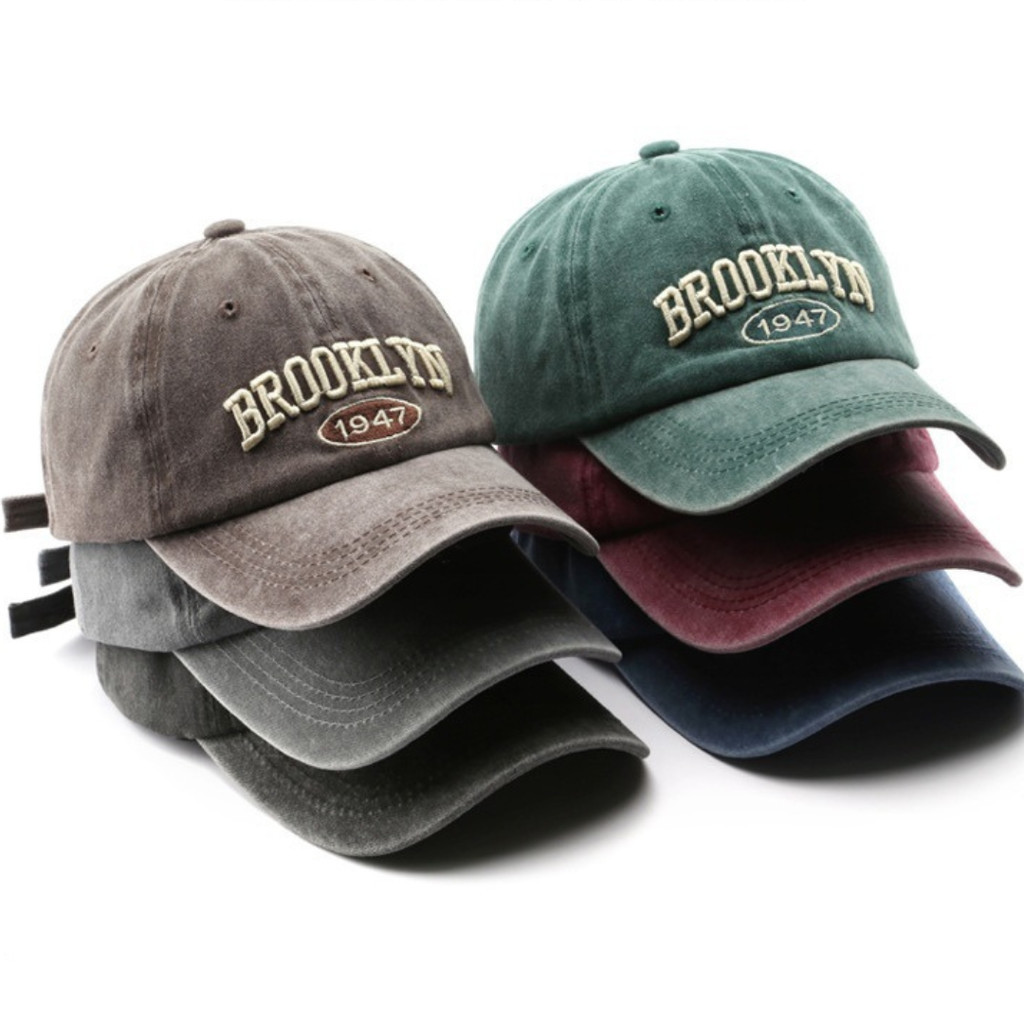 MNO.9 CAP 1947 หมวกแก็ป ปัก BROOKLYN 1947 เบสบอล กันแดด เเก๊ปชาย หญิง ปีกโค้ง