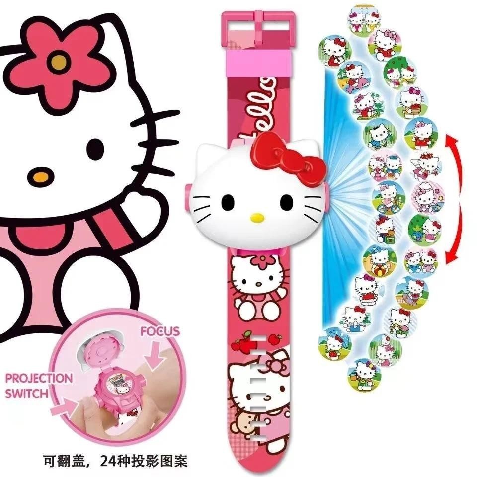 นาฬิกาข้อมือ โปรเจคเตอร์ ลายการ์ตูน Hellokittys Kuromis Cinnamorolls 3D สําหรับเด็ก
