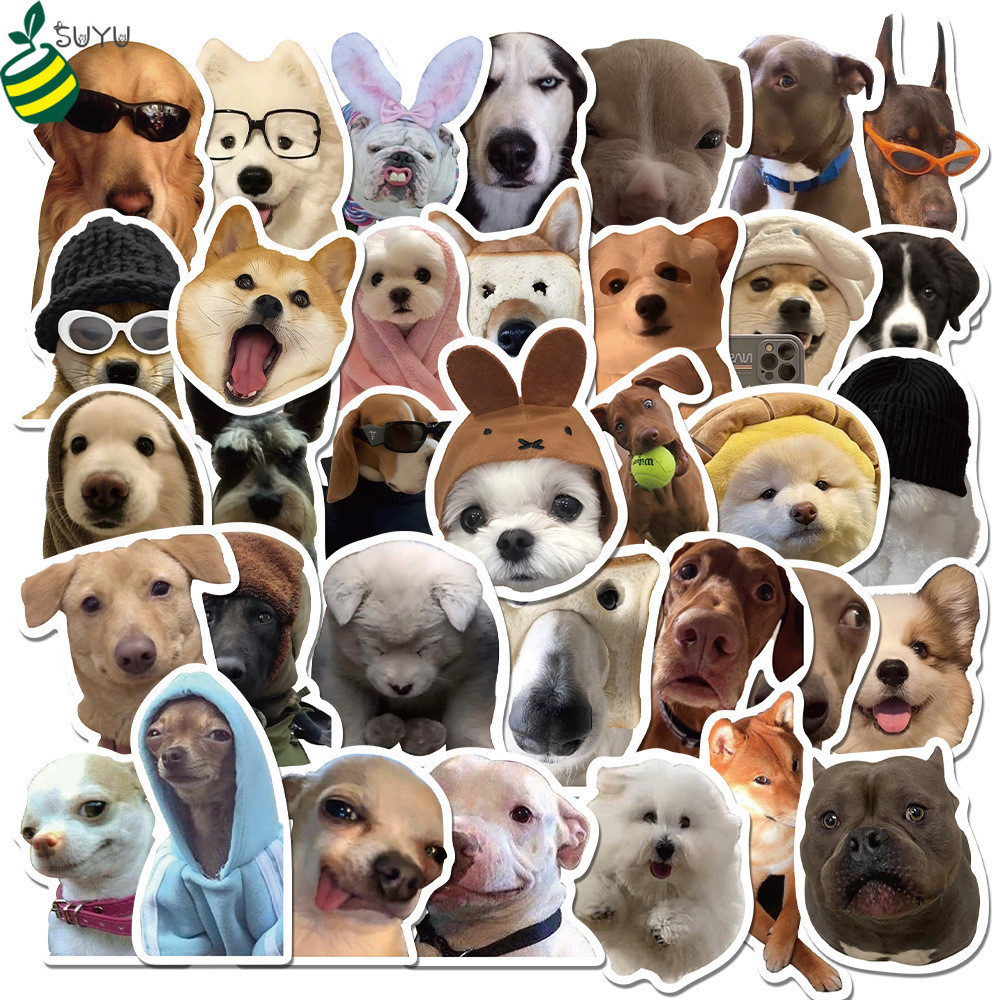 สติกเกอร์ ลายสุนัขตลก สําหรับตกแต่งกระเป๋าเดินทาง แล็ปท็อป สเก็ตบอร์ด DIY จํานวน 50 ชิ้น ต่อชุด