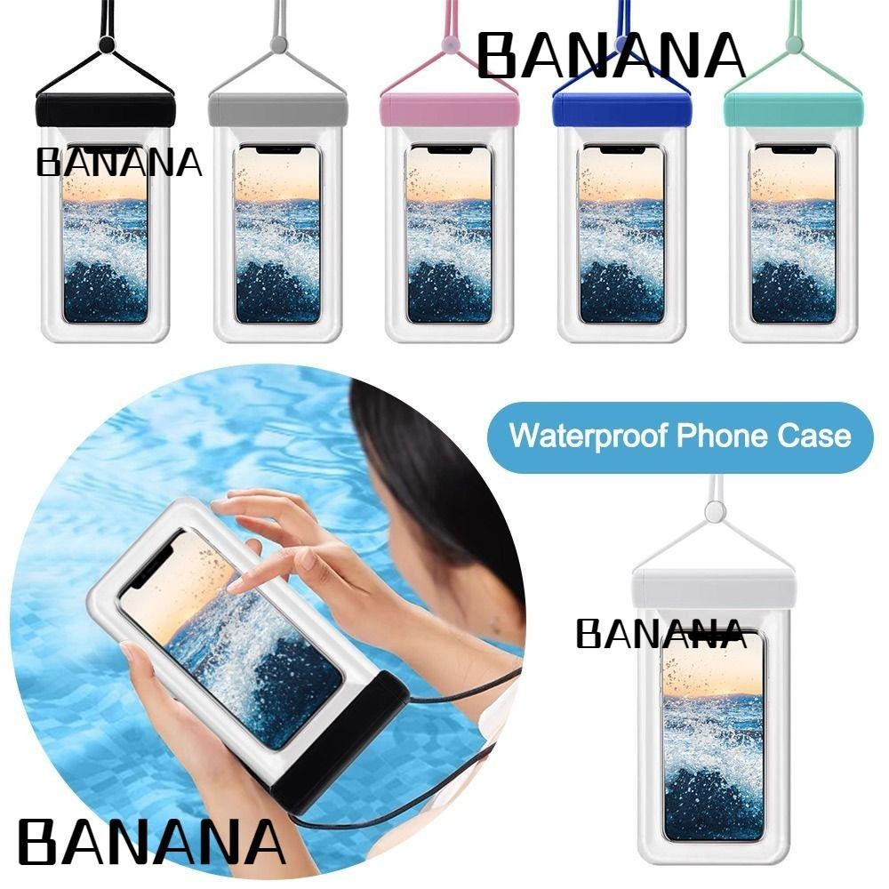 Banana1 กระเป๋าใส่โทรศัพท์มือถือ แบบใส หน้าจอสัมผัส ขนาด 7.2 นิ้ว กันน้ํา พร้อมสายคล้อง สําหรับว่ายน้ํา ดําน้ํา