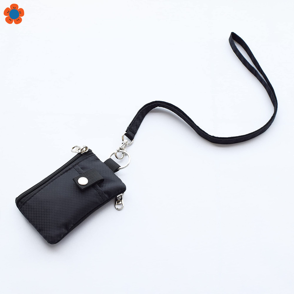 กระเป๋าสตางค์ใบเล็ก RFID มีซิป กันน้ํา พร้อมสายคล้อง เหมาะกับการเดินทาง สําหรับผู้ชาย และผู้หญิง JP1TH