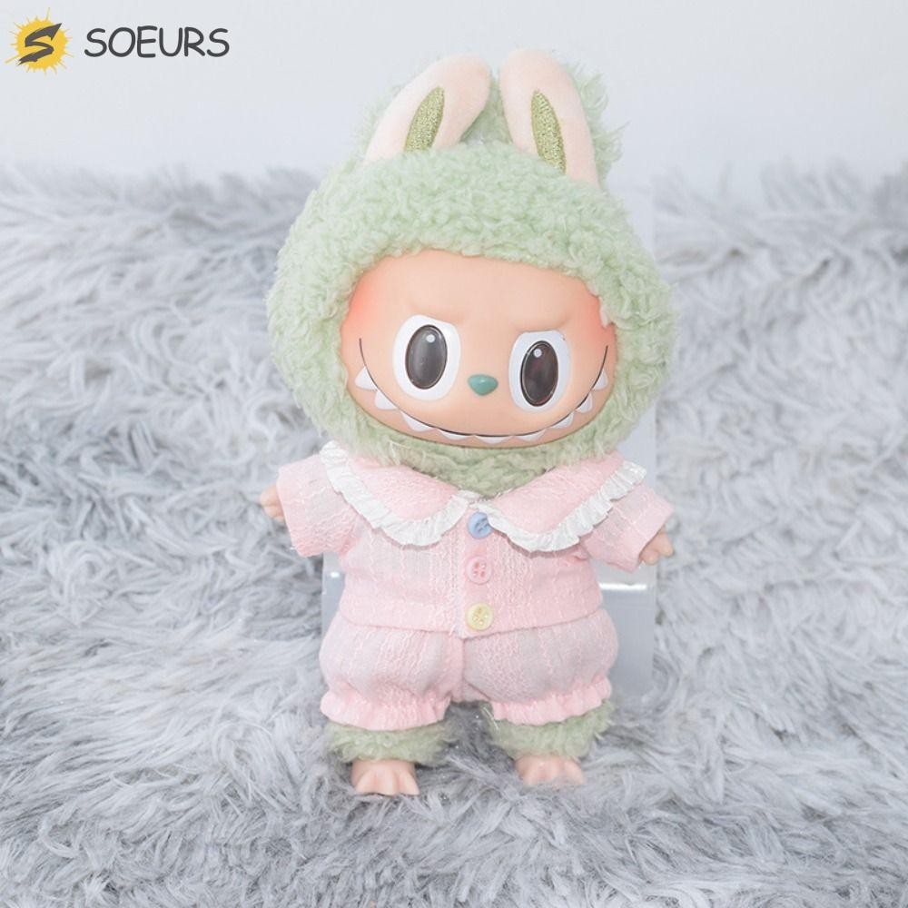 Soeurs Labubu ชุดเสื้อผ้าตุ๊กตา ผ้าฝ้าย ขนาดมินิ 17 ซม. หลากสีสัน ของเล่นสําหรับเด็ก