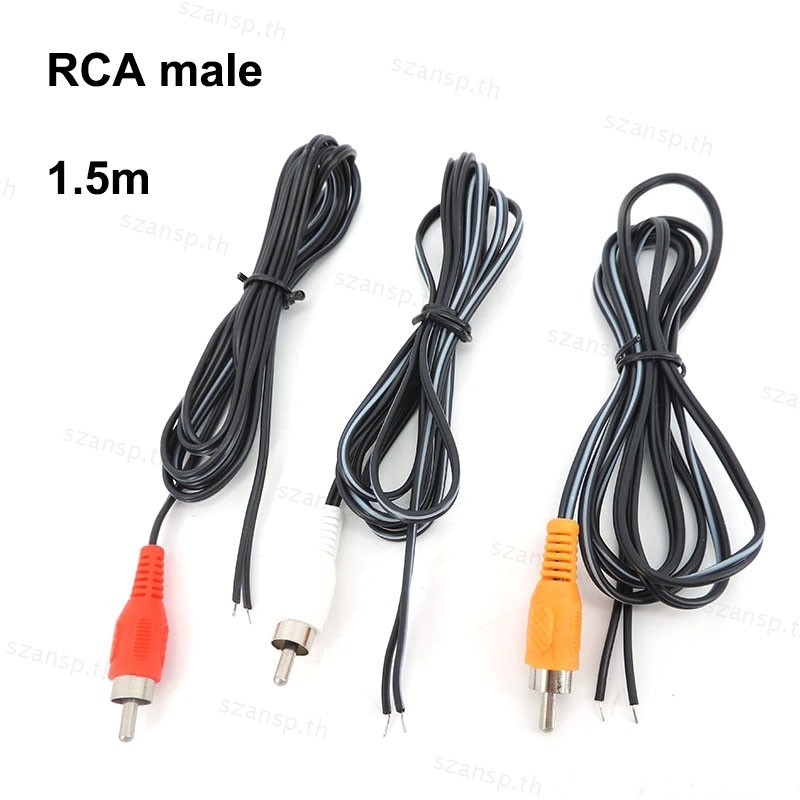 3x 1.5 ม. 2 พิน รถ Rca ตัวผู้ สีแดง สีดํา สีขาว ปลั๊กเชื่อมต่อเสียง สายเคเบิล Av วิดีโอเดี่ยว ลําโพง ขยาย สายไฟ นําไปสู่การซ่อมแซม diy