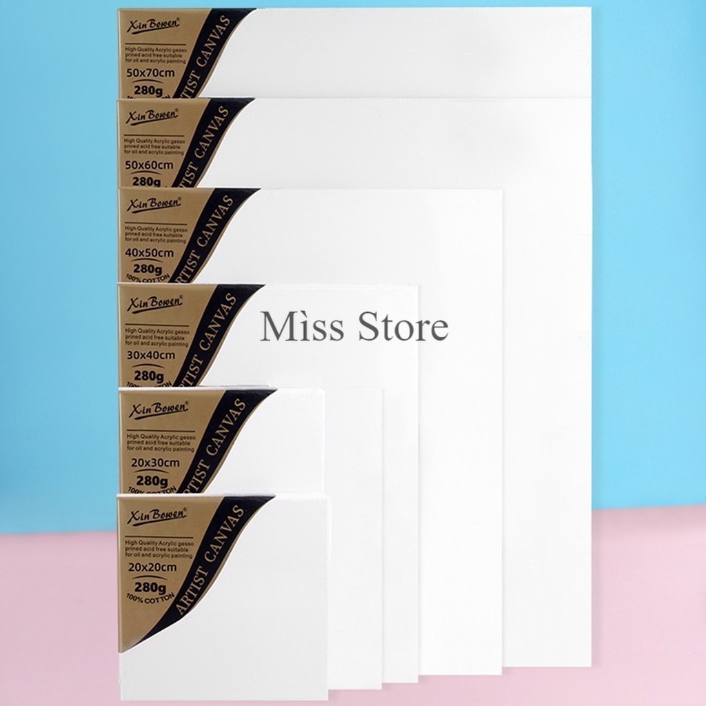 เฟรมผ้าใบสำเร็จรูป ผ้าใบวาดรูป เฟรมผ้าใบแคนวาส คุณภาพดี DIY สีน้ำมัน สีอะคริลิค 280g 100% cotton