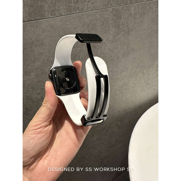 สาย applewatch สาย applewatch series 8 สายรัด iWatch ใหม่ของ Kasu ซิลิโคนแม่เหล็ก Xia 7 Niche 8 เหมาะสําหรับความรู้สึกระดับไฮเอนด์ของผู้หญิง Apple AppleWatch