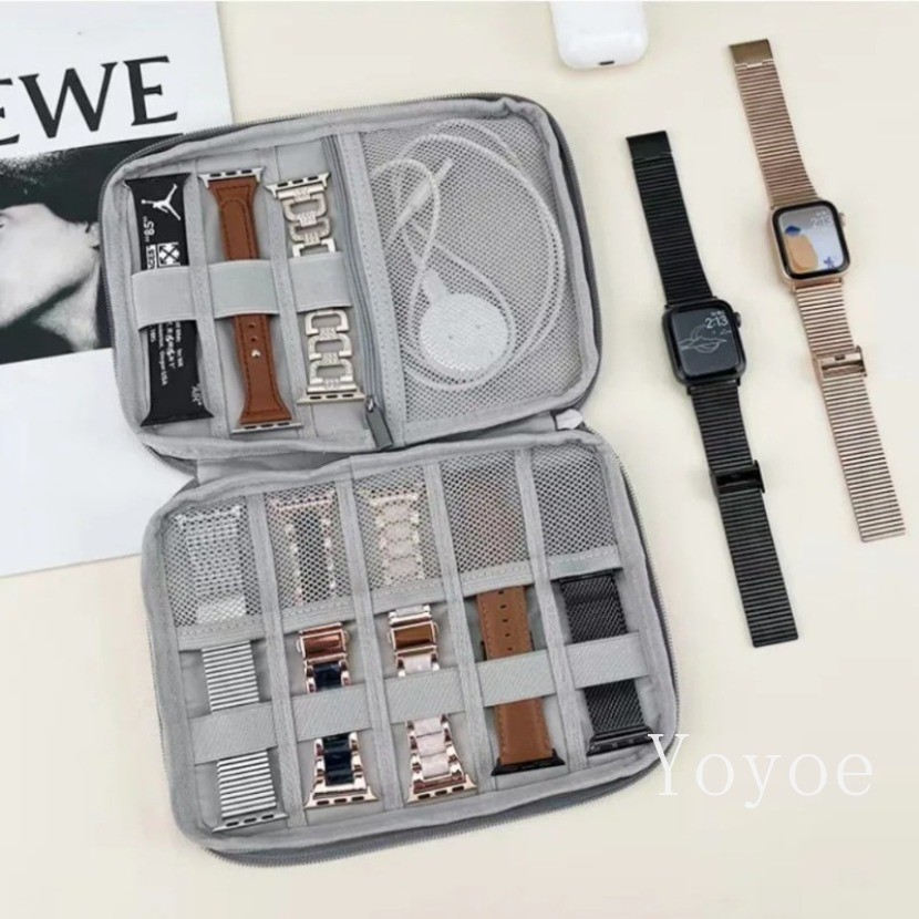 Watchband กล ่ อง 10-15 สําหรับ Strap Case Data Cable Travel สมาร ์ ทนาฬิกาสายรัดข ้ อมือกระเป ๋ ากล ่ องนาฬิกา Organizer กระเป ๋ ามัลติฟังก ์ ชั ่ นสําหรับ IWatch Bands