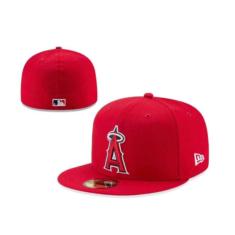 ขายร ้ อนหมวก Los Angeles Angels of Anaheim หมวก MLB 59FIFTY หมวกปิดติดตั ้ งหมวกกีฬาเย ็ บปักถักร ้ อยผู ้ ชายผู ้ หญิงหมวก Topi