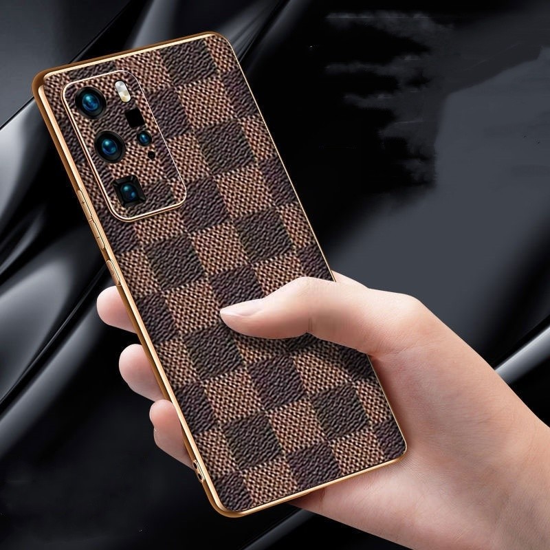 ปลอก Huawei P60 P50 P40 P30 Pro P60Pro P50Pro P40Pro P30Pro Plus หรูหราตรวจสอบ Grain Anti drop Casing ขอบนุ ่ มป ้ องกันรอยขีดข ่ วนฝาครอบโทรศัพท ์ TPU