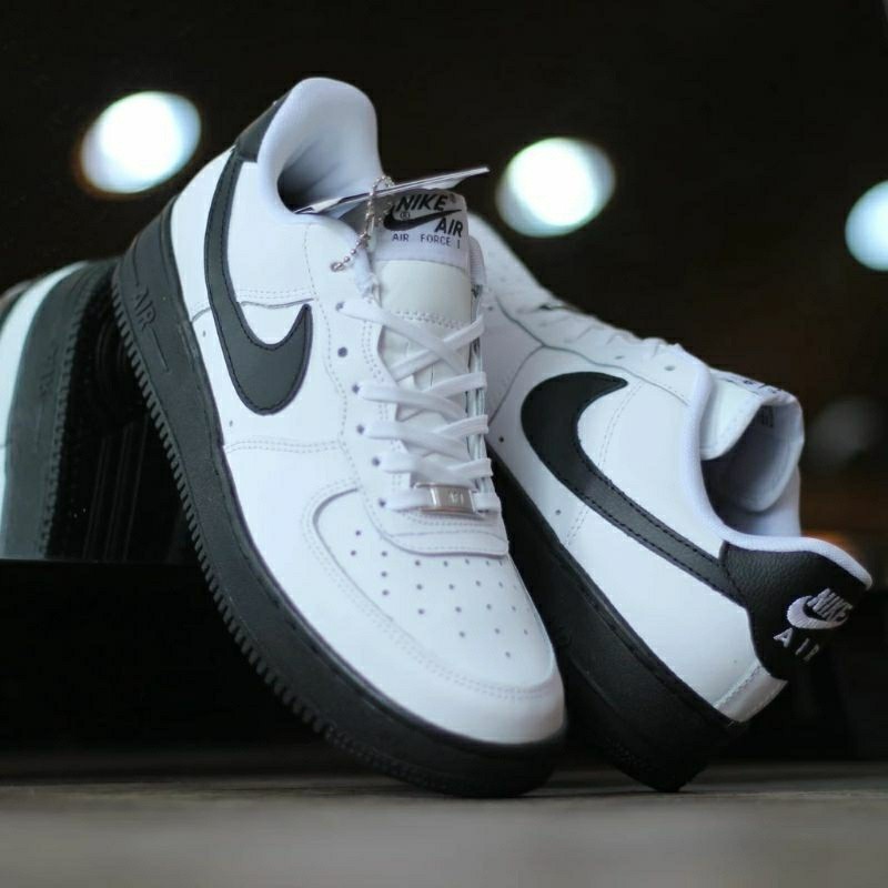 Putih Hitam Nike Air Force 1 low White Black