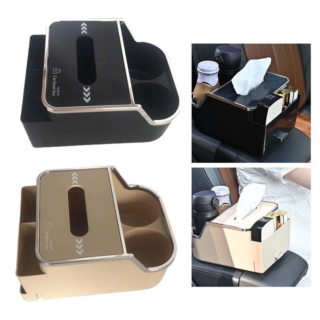 [mibum01eb] Armrest Organizer กล่องเก็บของที่เท้าแขนรถยนต์รถจัดเก็บ Universal Space Saving กล่องกระดาษทิชชู่ที่วางแก้วสําหรับรถบรรทุก Suvs รถยนต์