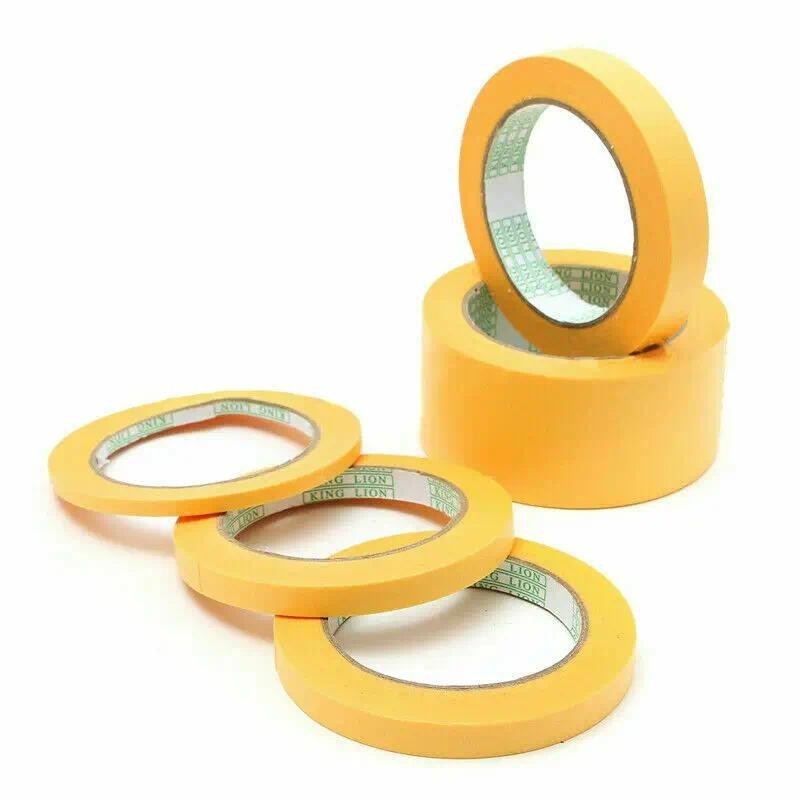 50M/20M/18M Yellow Masking Tape Adhesive Tape Textured Paper Car Paint Decoration Seamless Hand Tear Without Mark For Painting