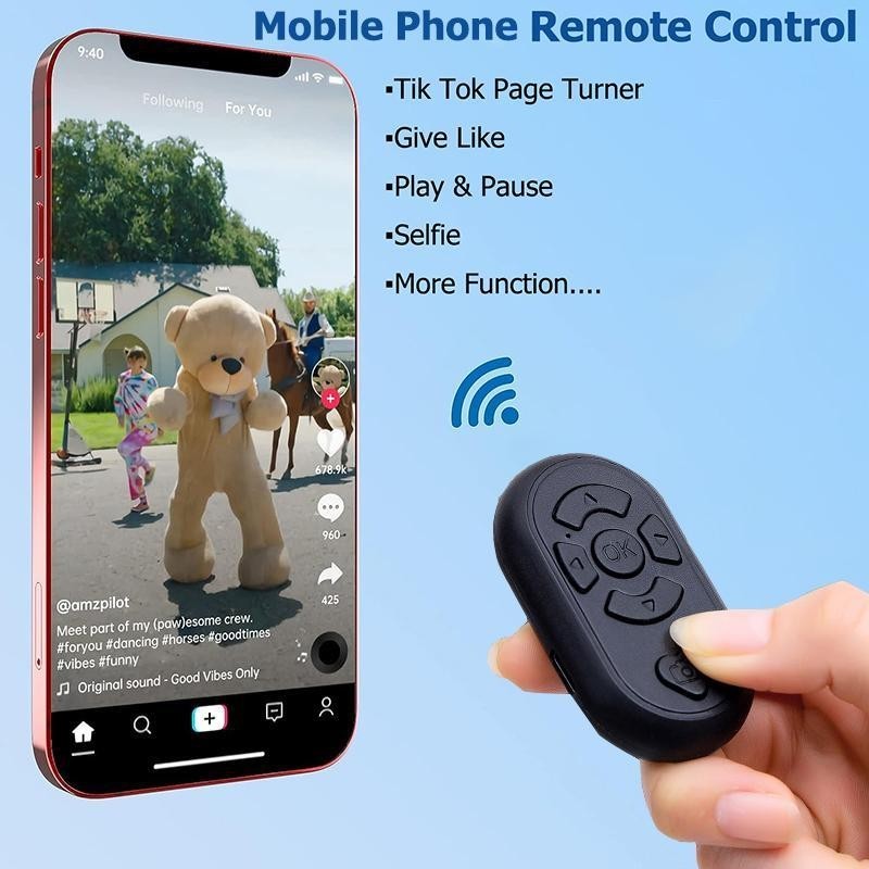 Universal Video รีโมทคอนโทรลโทรศัพท ์ มือถือปลายนิ ้ วเลื ่ อนรีโมทคอนโทรลไร ้ สายปุ ่ ม Selfie กล ้ องชัตเตอร ์ teasoth