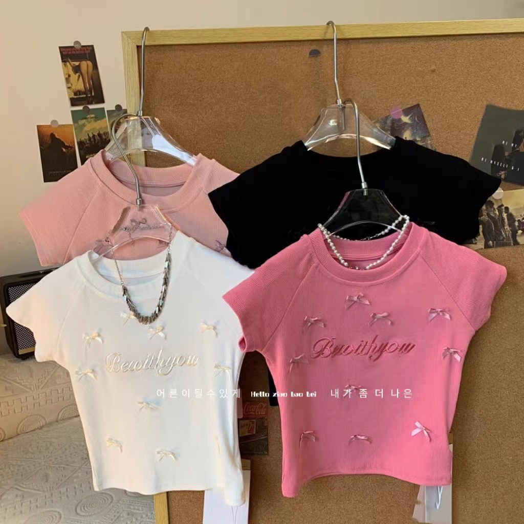 สาวฤดูร้อนเสื้อผ้ารูปแบบใหม่เสื้อยืดเด็กหวานสาวฤดูร้อนเวอร์ชั่นเกาหลีท็อปส์ฤดูร้อนเด็กเสื้อผ้าเสื้อยืด