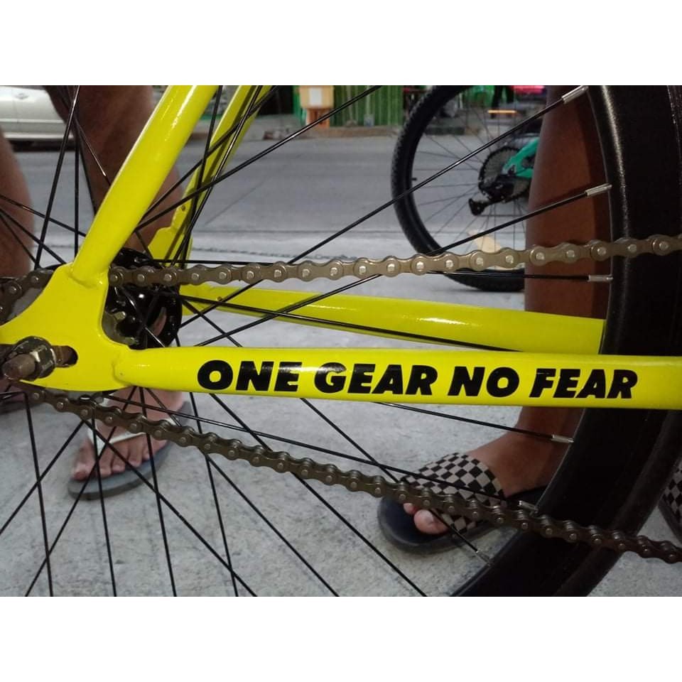 สติ๊กเกอร์ติดจักรยาน Fixie One Gear No Fear สติ๊กเกอร์รูปลอกสําหรับรถจักรยานยนต์ จักรยาน สติ๊กเกอร์ตกแต่งรถยนต์