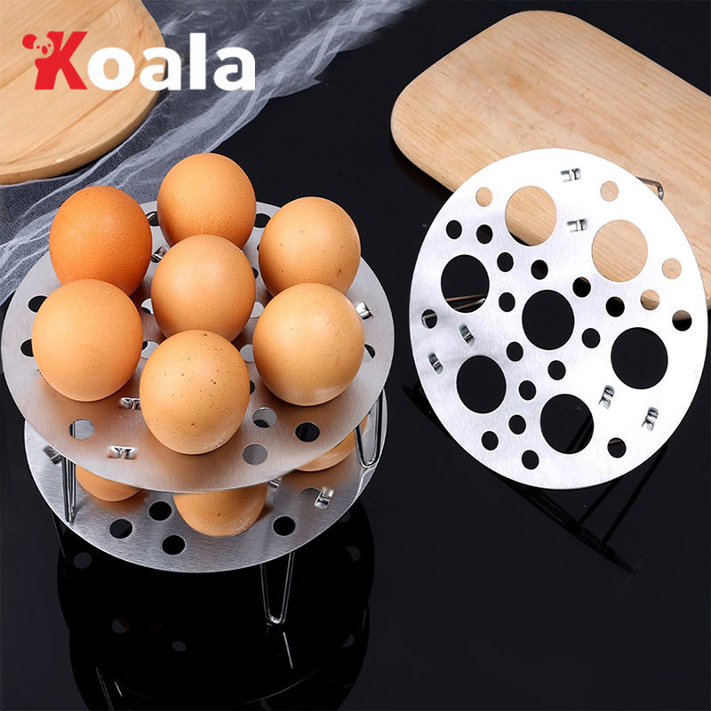 KOALA ชั้นเก็บไข่กันน้ำสามขาถาดนึ่งไข่ต้มเครื่องใช้ในครัวชั้นนึ่งสำหรับใช้ในครัวเรือน