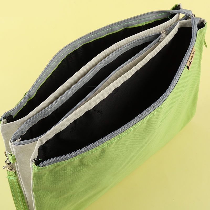 A4-layer Diary Zipper Cloth Bag Student Tote Bag Carrying Book Bag Production Inspection Information Storage Bag File Bag สามารถปรับแต ่ งพิมพ ์ ได ้