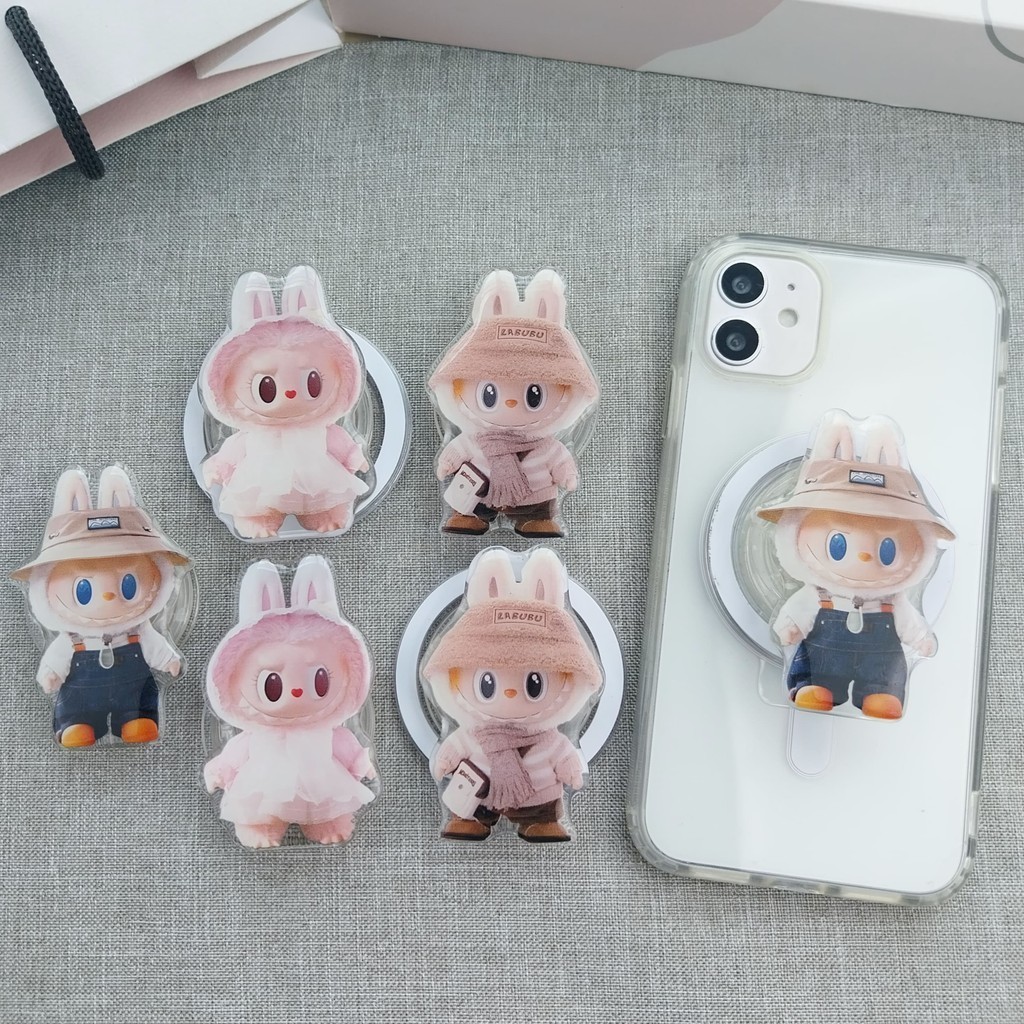 Griptok Acrylic แก็งลาบูบู้ labubu กริ๊ปต๊อก ที่ติดโทรศัพท์ ฐานแม่เหล็ก