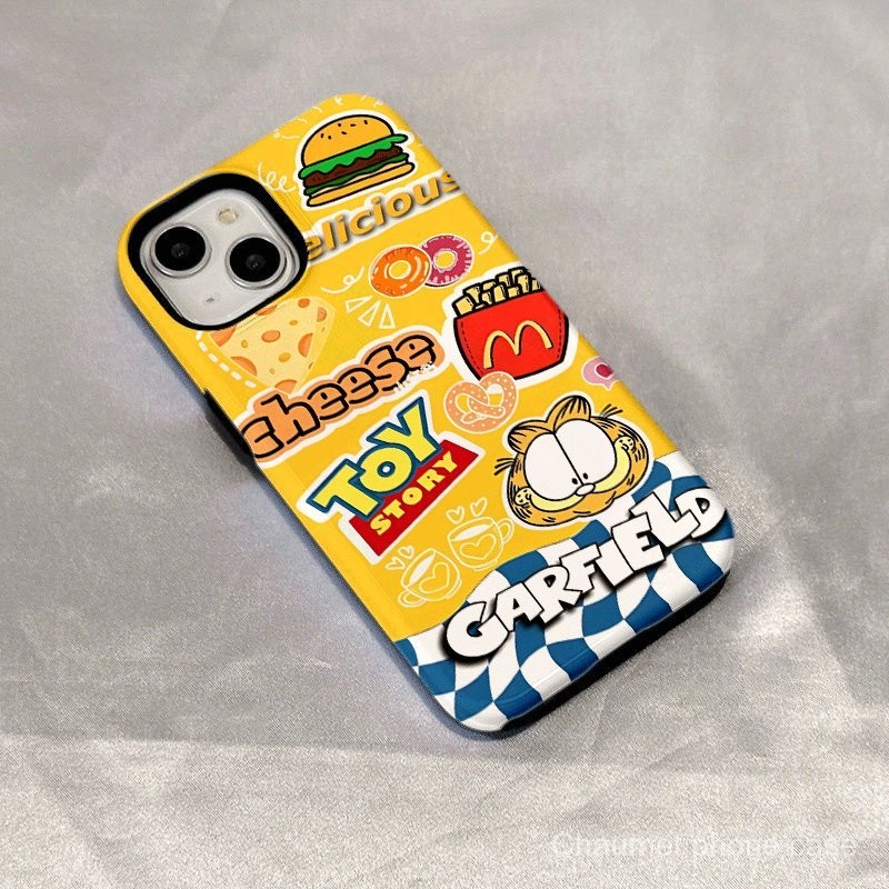 French Fries Garfield เข ้ ากันได ้ กับ iPhone14proma Shock-proof 14 เคสโทรศัพท ์ 12 ฟิล ์ ม 11/13pro/xr/7/8 7TPS