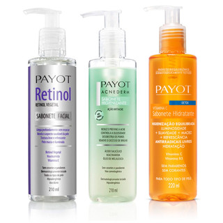 Kit Trio Sabonetes Payot: Vitamina C + Retinol + Acnederm