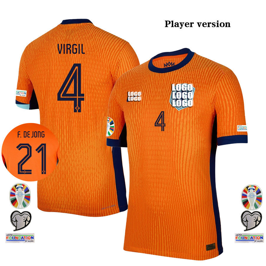 Netherlands เสื้อทีมชาติเนเธอร์แลนด์ ชุดเหย้า ยูฟ่า ยูโร Home UEFA Euro 2024/25 Player Version เสื้อฟุตบอลชาย