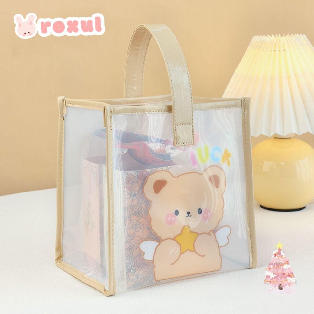 Roxul Tote Bag,เยลลี ่ PVC โปร ่ งใสกระเป ๋ าถือแฟชั ่ นกันน ้ ําความจุขนาดใหญ ่ กระเป ๋ าสะพายชายหาด