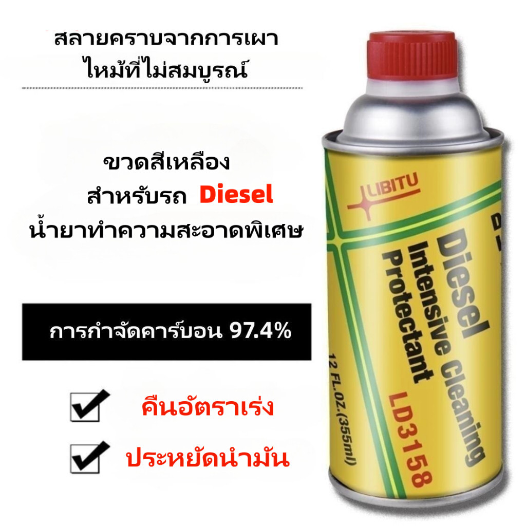 Libitu [สำหรับรถดีเซล] น้ำยาล้างหัวฉีด 355ml น้ำยาทำความสะอาดหัวฉีด น้ำยาล้างหัวฉีดดีเซล สำหรับเครื่องยนต์ดีเซล 355มล