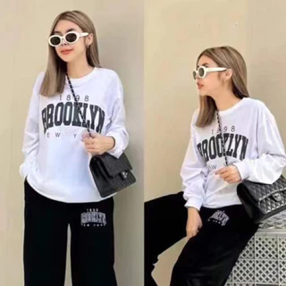 เซ็ท2ชิ้น ชุดเช็ตผู้หญิง เสื้อแขนยาว+ขายาว งานเท่เท่ มาใหม่