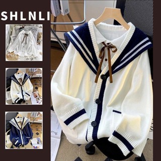 แจ็คเก็ตปกกองทัพเรือฤดูใบไม้ผลิและฤดูใบไม้ร่วงคาร์ดิแกนปุ่มห…