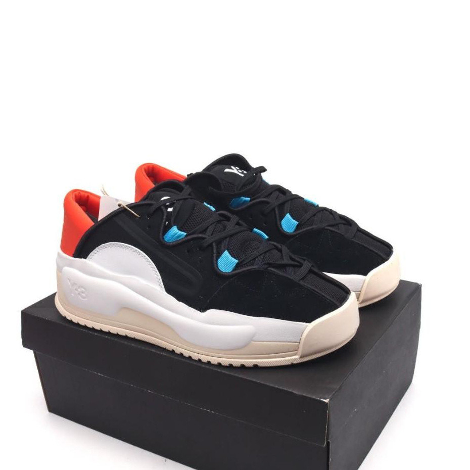 Adidas Y-3 Hokori Low Cut Platform Skate Shoes รองเท ้ าผ ้ าใบลําลองสําหรับบุรุษและสตรีรองเท ้ ากีฬา Black/White