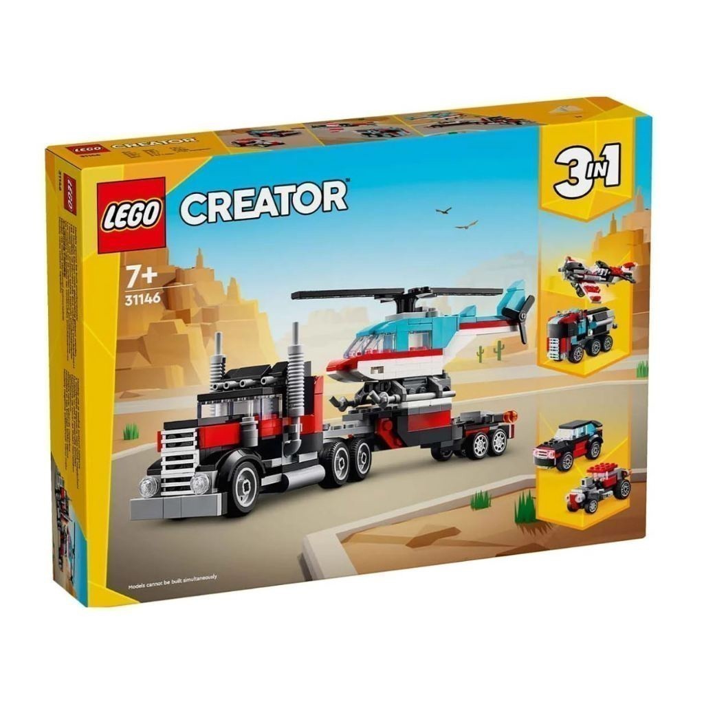 LEGO® 31146 Creator 3-in-1 Flatbed Truck with Helicopter