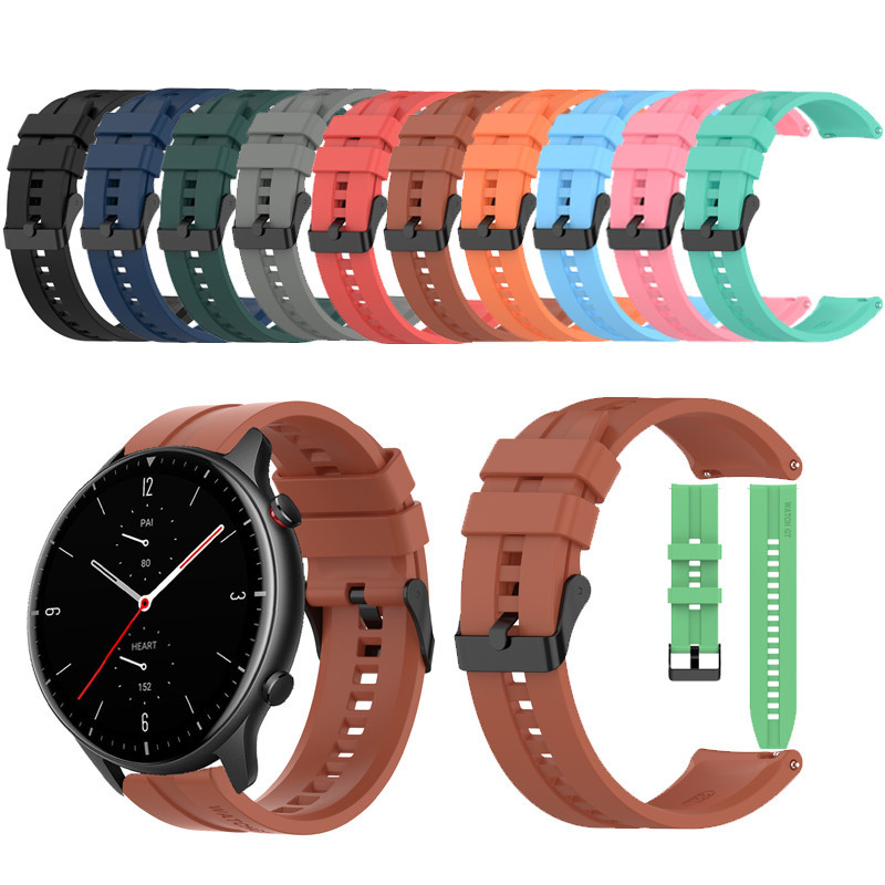 สําหรับ Huami Amazfit GTR 4 4pro 2 GTR 2 2E GTR 3 GTR Mini สายซิลิโคนสร้อยข้อมือกีฬาแบบนุ่มสร้อยข้อมือ
