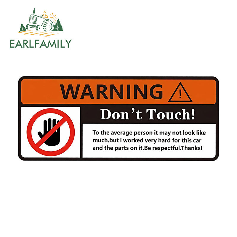 EARLFAMILY 13 ซม.อย่าสัมผัสป้ายเตือนรถสติกเกอร์บุคลิกภาพศิลปะ Scratch-Proof กระจกด้านหลังกล่องเครื่องมือ PVC Decals รถสินค้า ราคา ถูกที่สุด ดีลบีเคเค