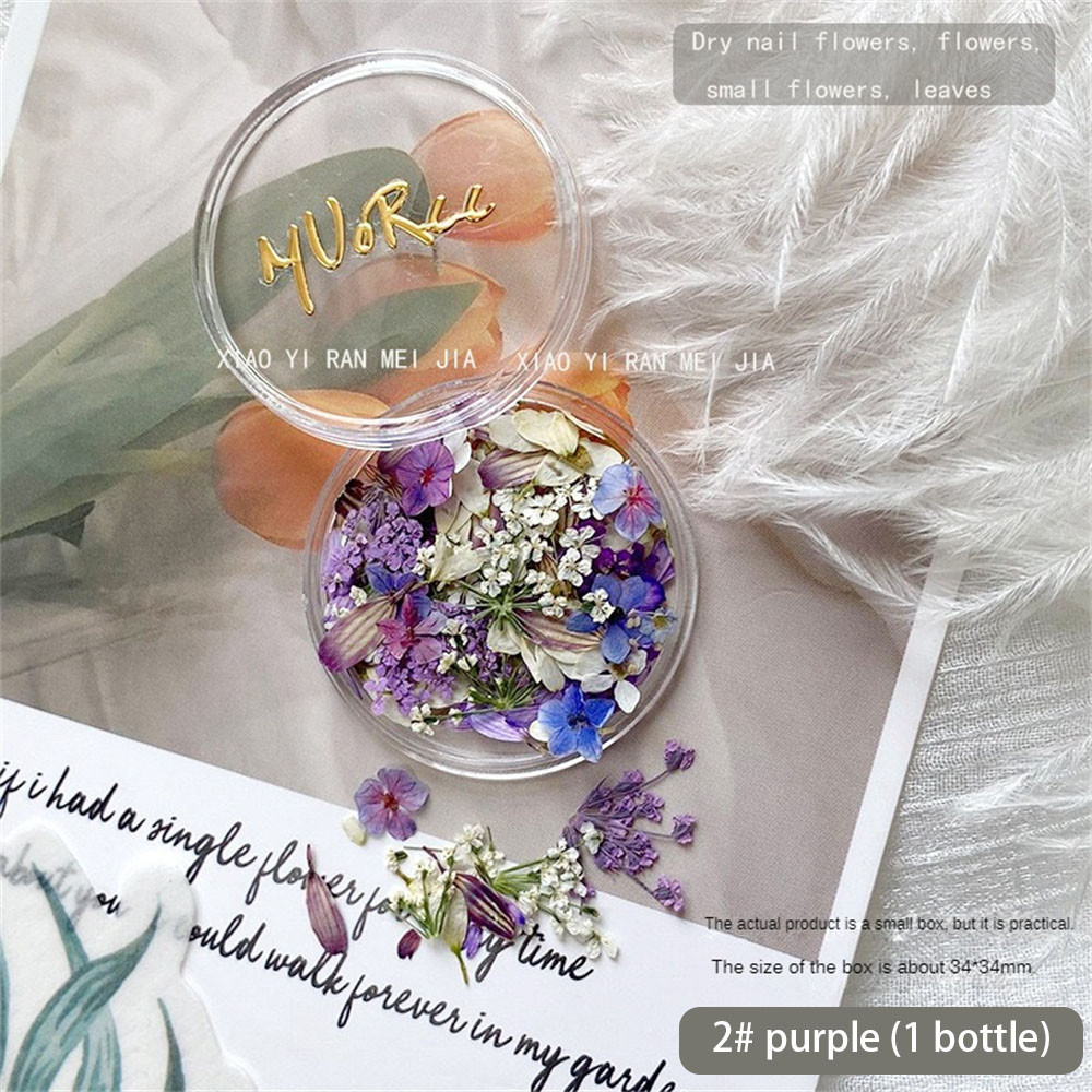 ทําเล็บดอกไม้แห้ง สวนโมเนต์ภาพวาดสีน้ํามันผสมดอกไม้ อุปกรณ์ตกแต่งเล็บ - รูปที่ 6