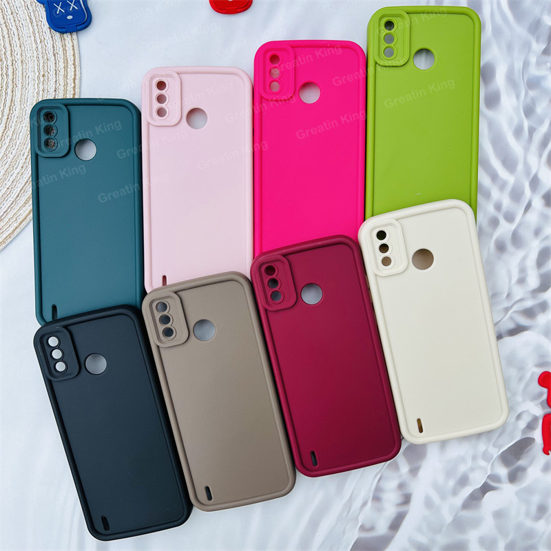 สําหรับ Tecno Spark 6 Go/ Spark Go 2020 / Spark Go 2021 Simple Candy Color Liquid Silicon Soft Cover