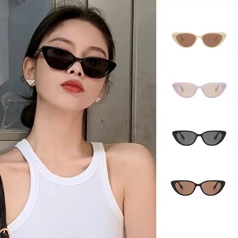 Vintage Classic Cat Eye แว ่ นตากันแดดสําหรับผู ้ หญิงผู ้ ชายป ้ องกันแสงแดดแว ่ นตากันแดดชายหาดคู ่ Shades