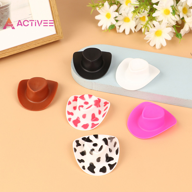 <Activee > 10 ชิ ้ นตุ ๊ กตาพลาสติกขนาดเล ็ กหมวกคาวบอยตะวันตกหมวก Cowgirl หมวกสําหรับตุ ๊ กตาตกแต ่ ง Nice