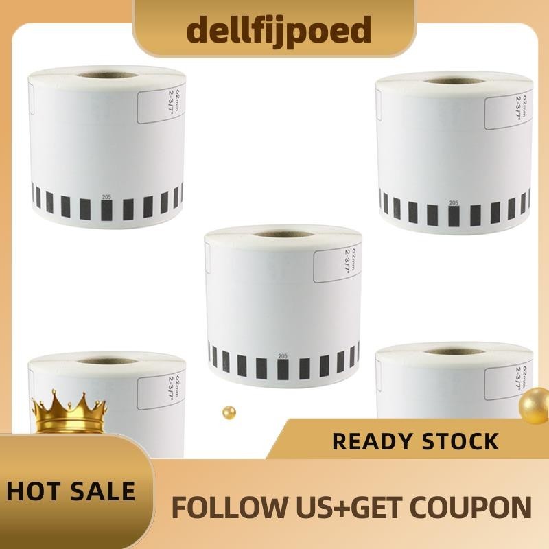 dellfijpoed5 Refill Rolls Compatible -22205 Label 62mmx30.48M ต่อเนื่องสําหรับเครื่องพิมพ์ฉลากกระดาษสีขาว DK22205