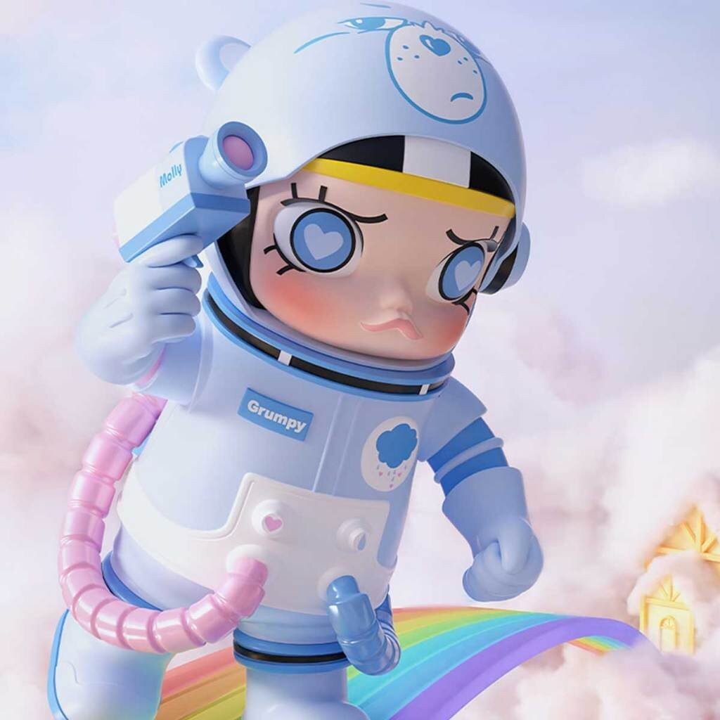 พร้อมส่ง Popmart Space Molly Care Bear Grumpy 400%+100%