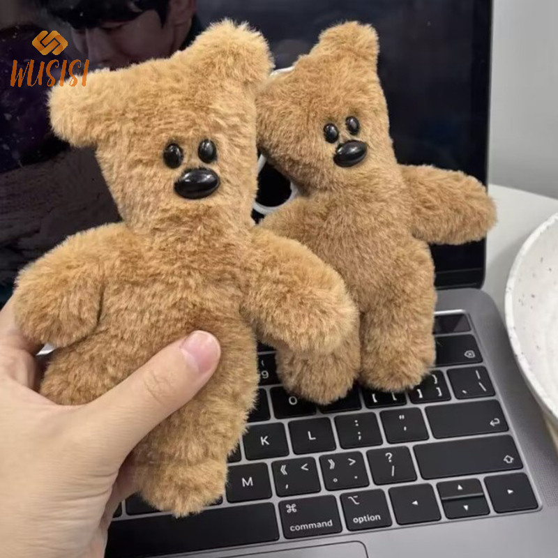 [วิสซี] ตุ๊กตาสีน้ําตาลตุ๊กตาหมีพวงกุญแจมีเสียง น่ารัก หมีตุ๊กตากระเป๋าจี้สัตว์พวงกุญแจของเล่นสําหรับเด็กผู้หญิงและเด็กกระเป๋าอุปกรณ์ใ