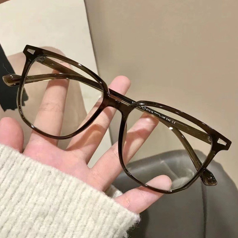 แว่นตาสายตาสั้นแฟชั่น ป้องกันแสงสีฟ้า น้ําหนักเบา 0°~-600° แว่นตากรอบใหญ่ สไตล์เกาหลี กรอบสี่เหลี่ยม 041 - รูปที่ 5