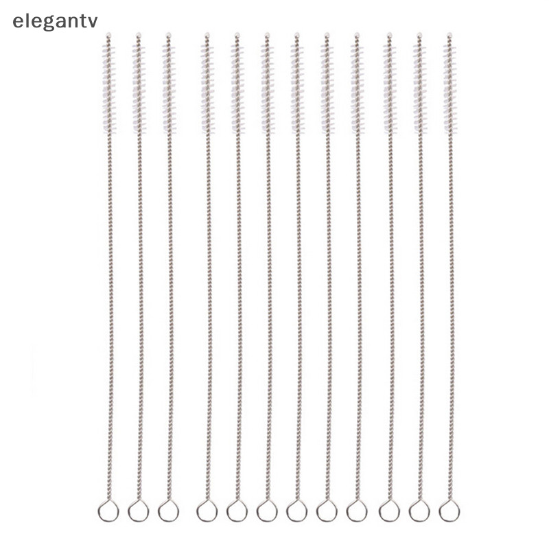 Egn หลอดทําความสะอาดฟางไนลอนสแตนเลส 17 ซม. แปรง N